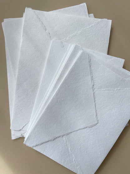 White Cotton Rag Handmade Envelopes