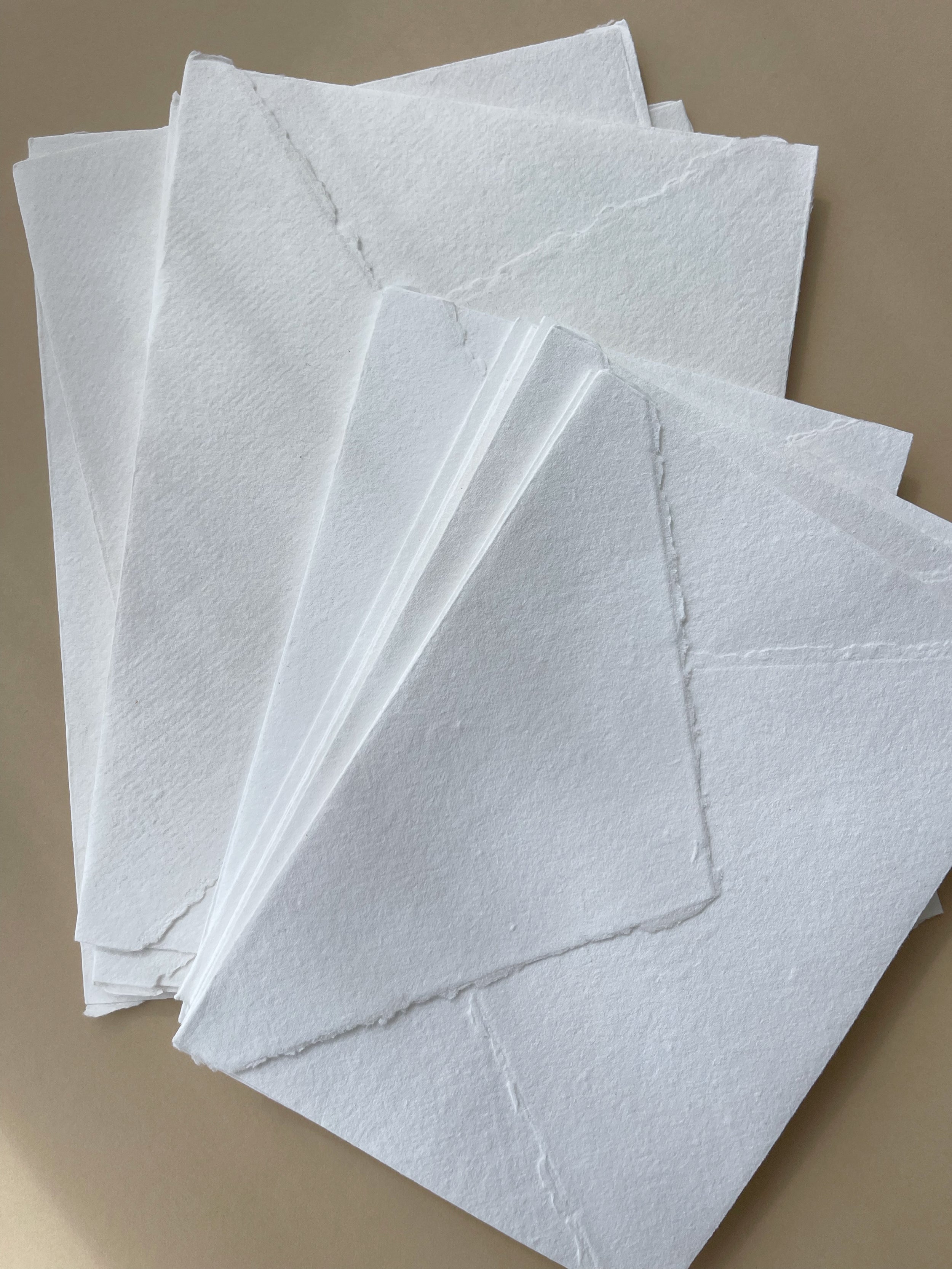 White Deckle Edge Cotton Rag Envelopes