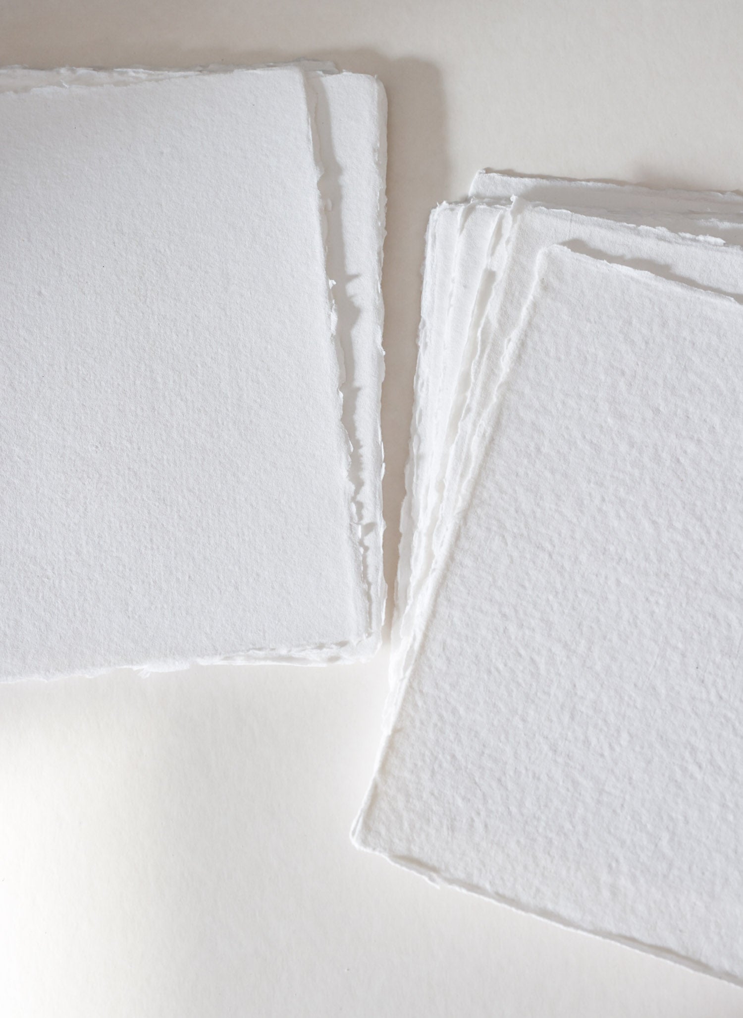 White deckle edge handmade COTTON RAG paper