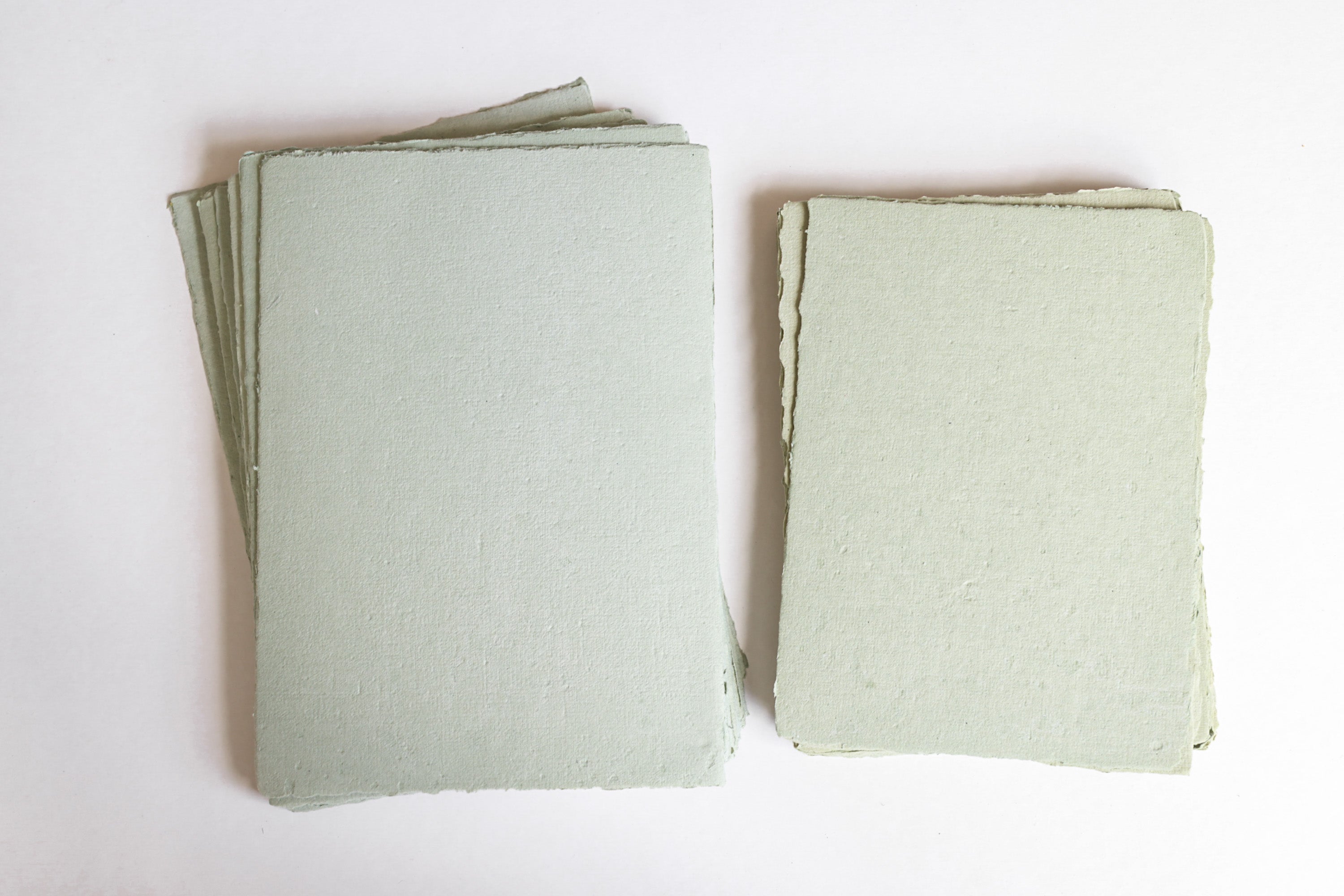 Sage Green Handmade Recycled Paper A6 and 5x7