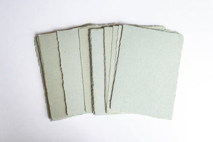 Sage Green Handmade Recycled Paper for wedding invitations and stationery