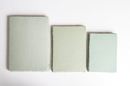 Sage Green Handmade Recycled Paper in A6, 5x7 and A5