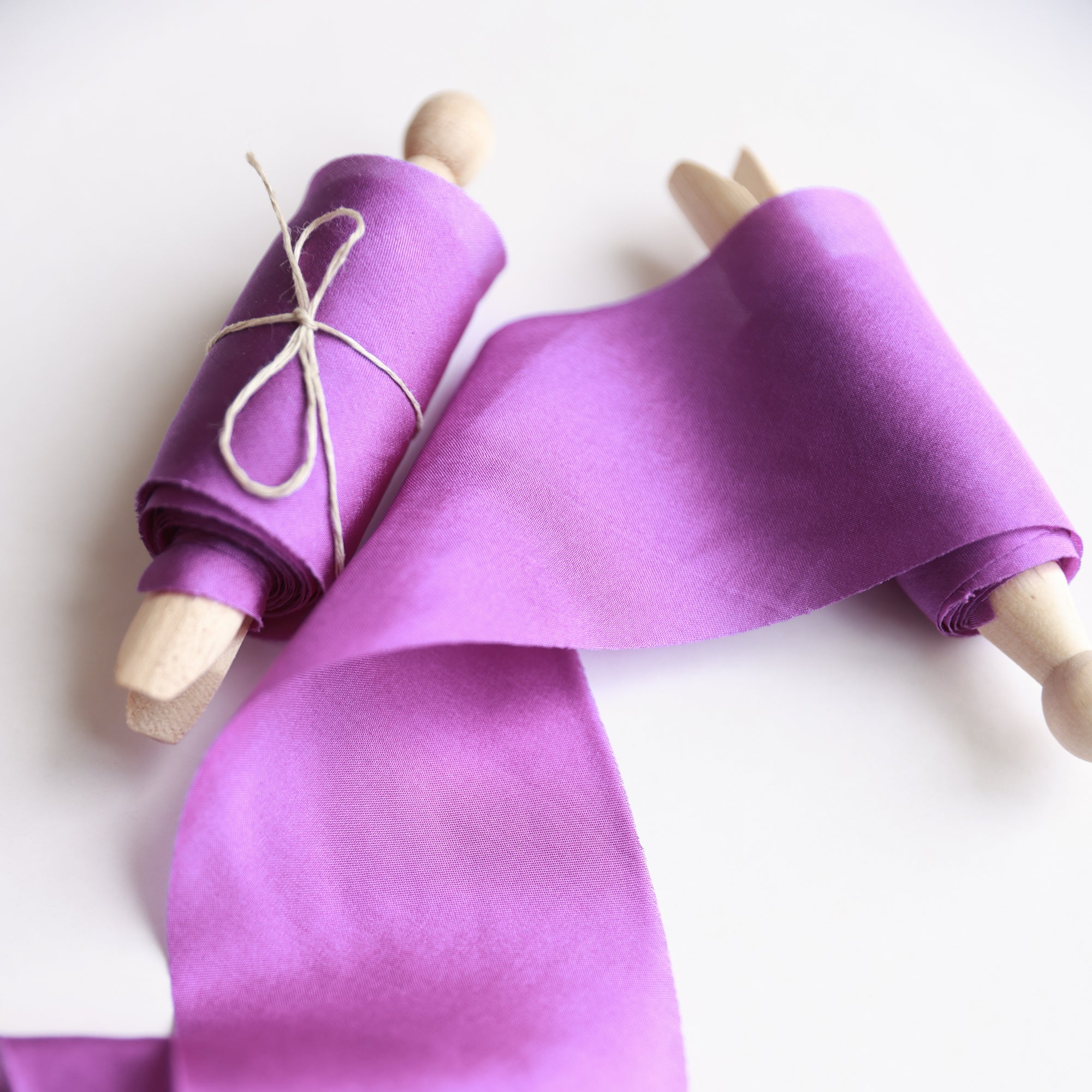 Vibrant Purple Habotai Silk Ribbon