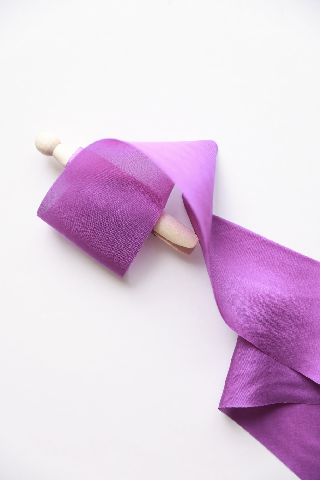 Vibrant Purple Habotai Silk Ribbon