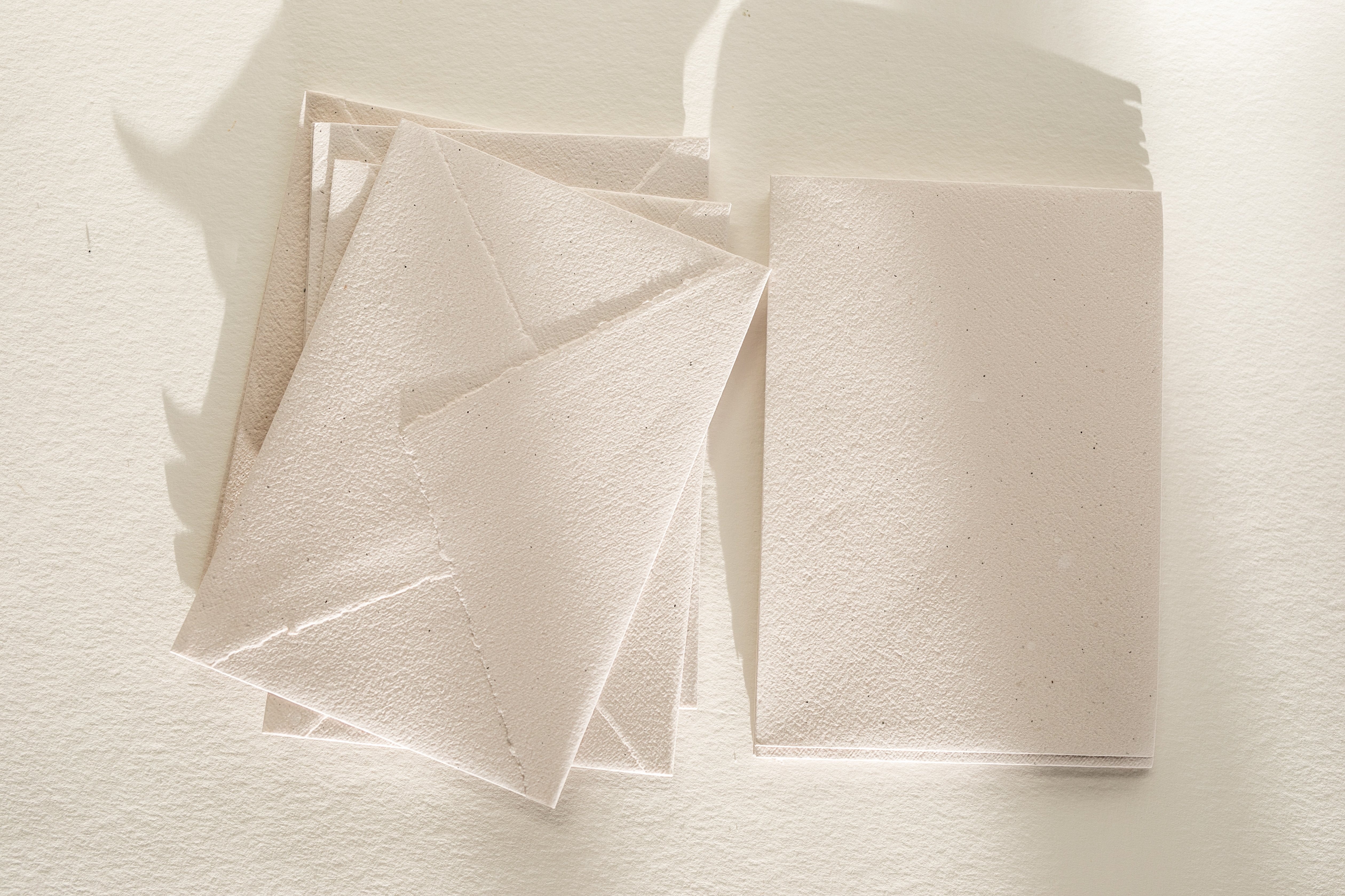 Champagne Recycled Envelopes - Deckled Edge - Feathers and Stone