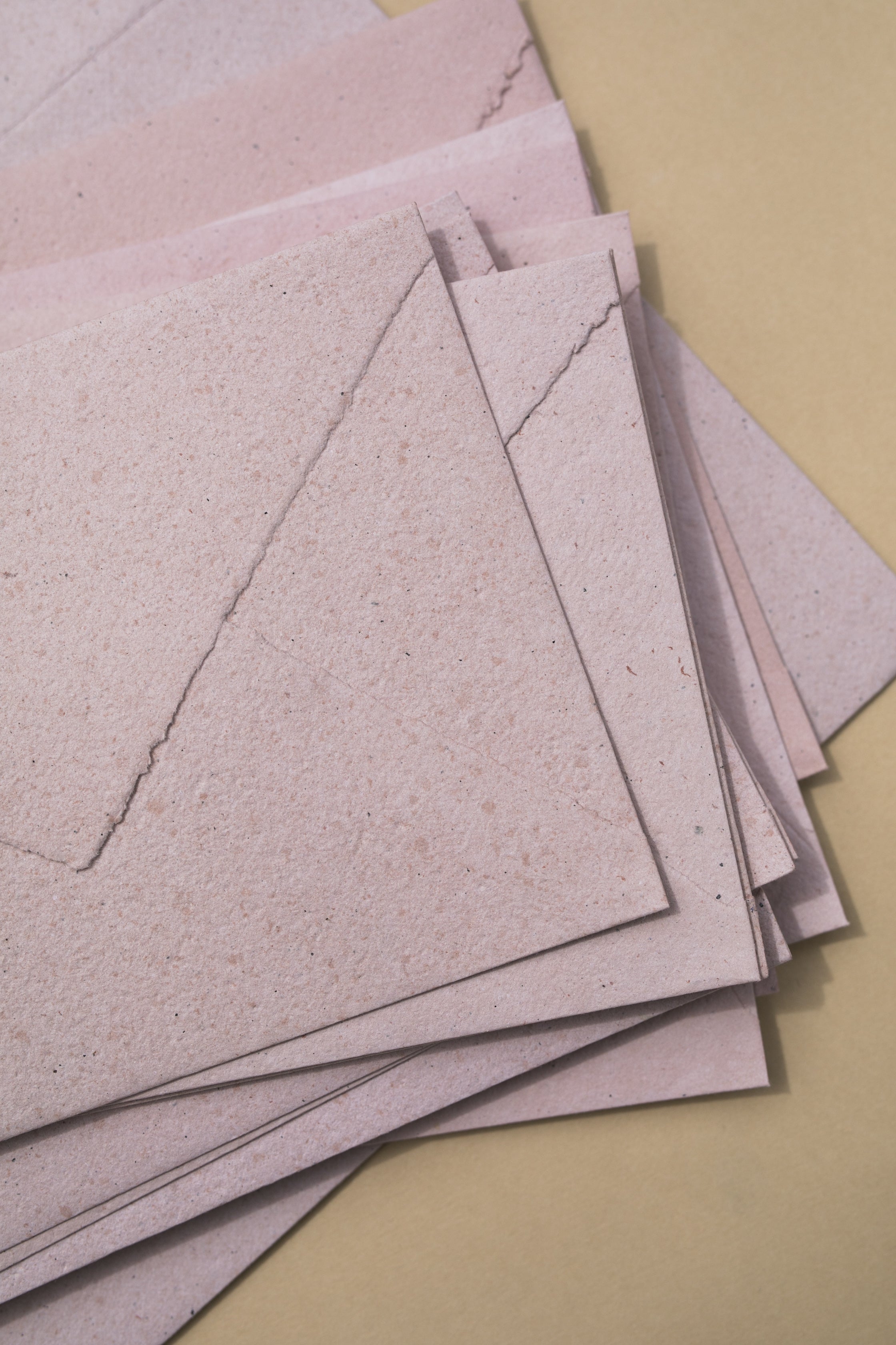 Blush Pink handmade recycled envelopes