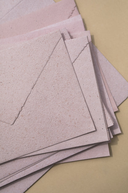 Blush Pink handmade recycled envelopes