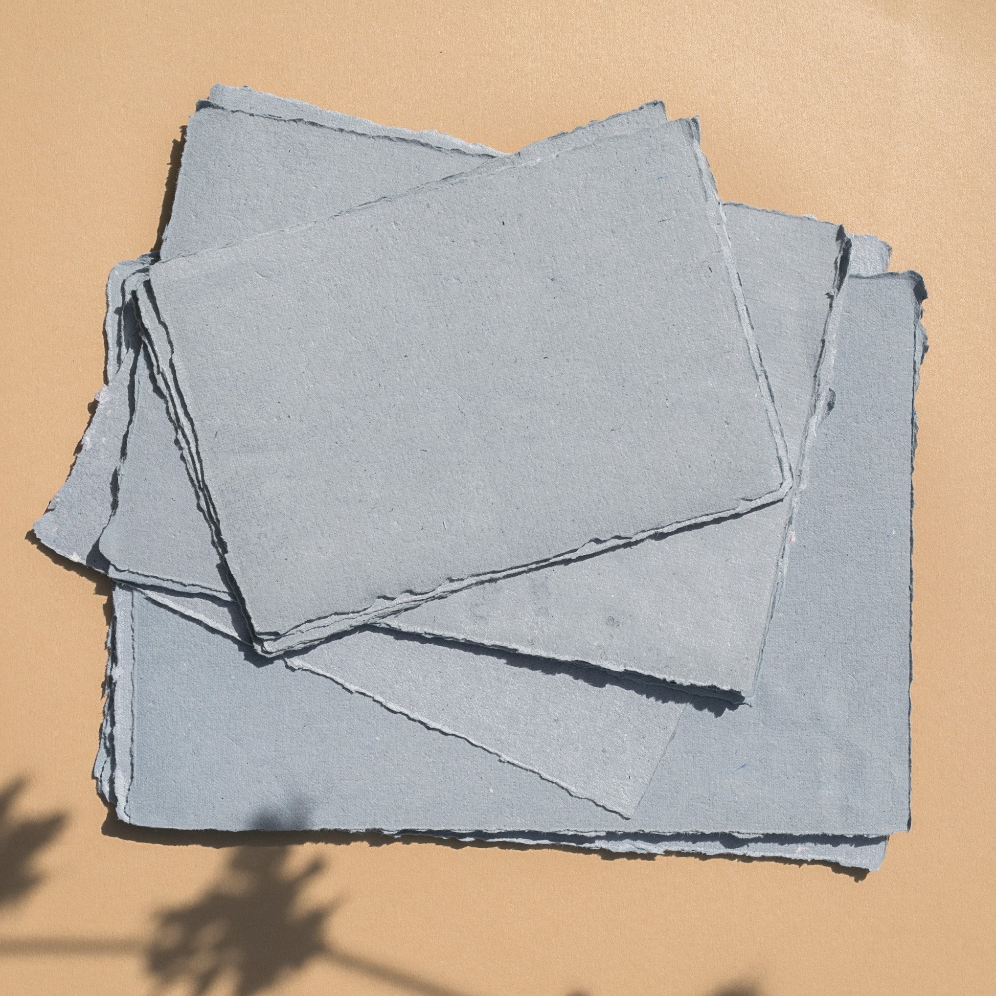 Dusty Blue handmade recycled paper - Feathers and Stone