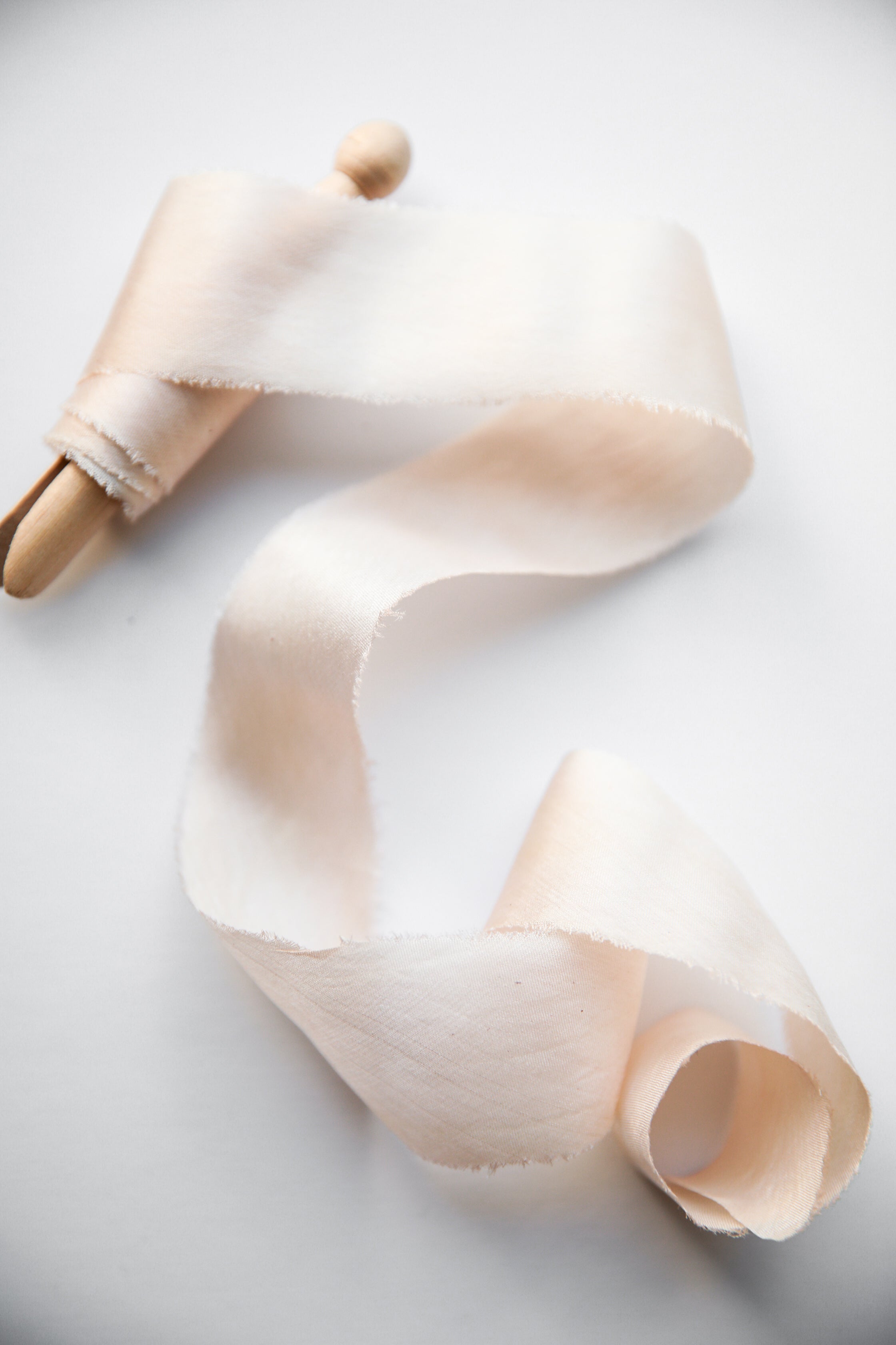 Pale Rose Tussar Silk Ribbon