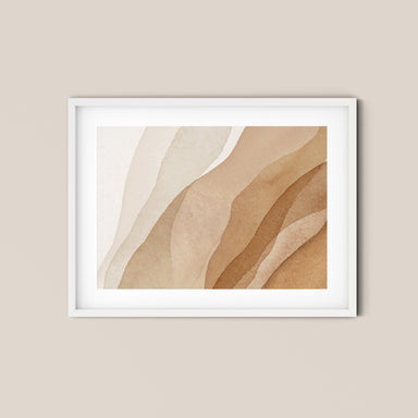 Golden Earthy Abstract Landscape Art Print No.4 - Feathers and Stone
