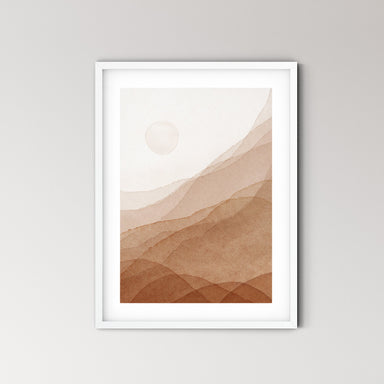 Golden Earthy Abstract Landscape Art Print No.5 - Feathers and Stone
