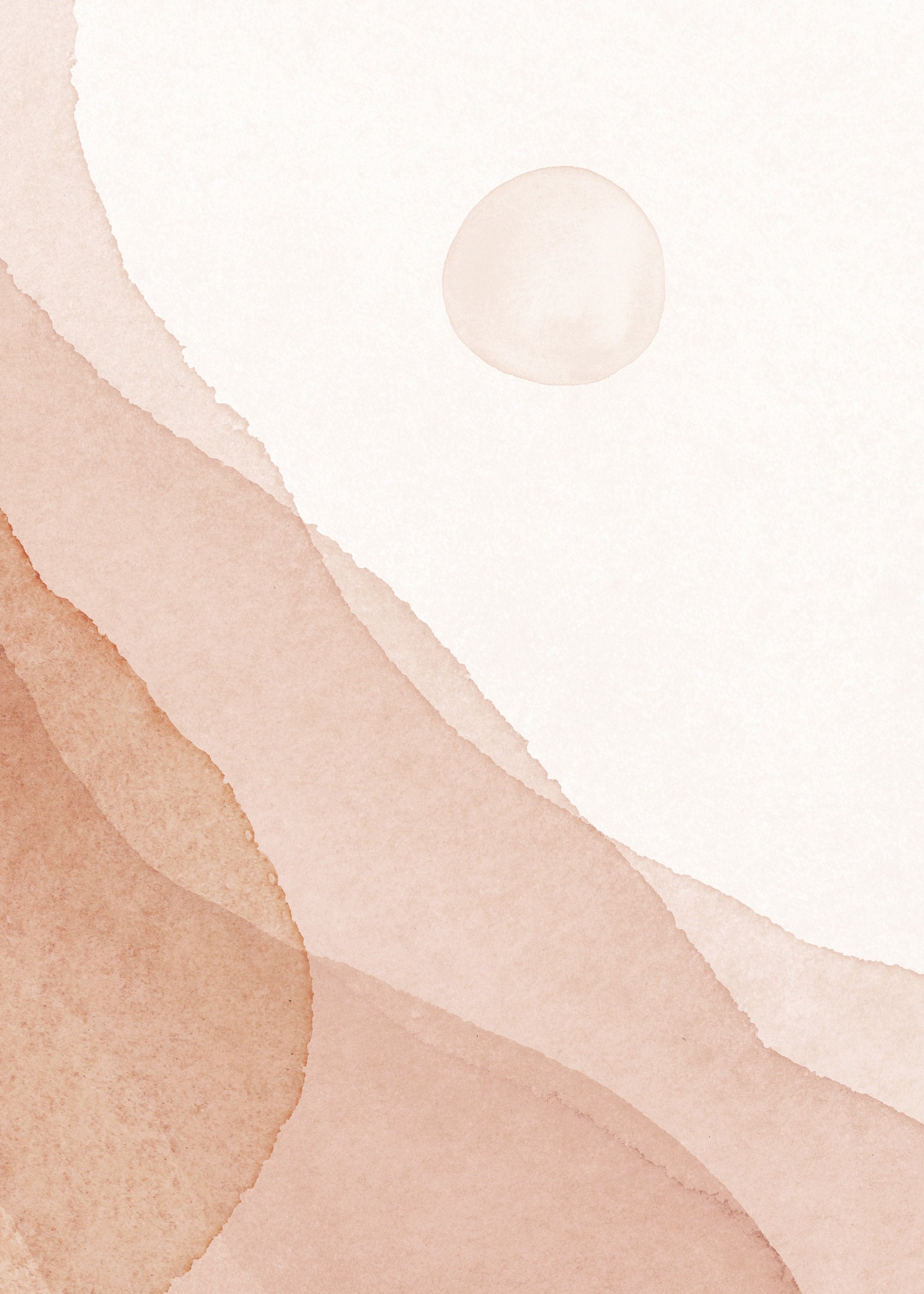 Dusty Blush Abstract Landscape Art Print No.7 - Feathers and Stone
