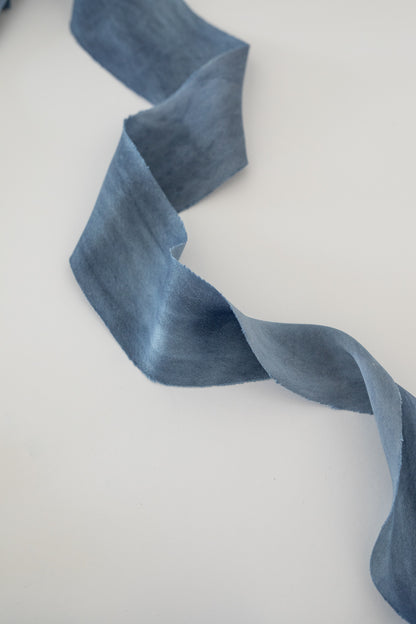 Denim Blue Satin Silk Ribbon