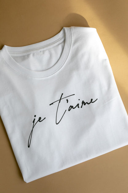 JE T'AIME Organic Cotton T-shirt - Feathers and Stone