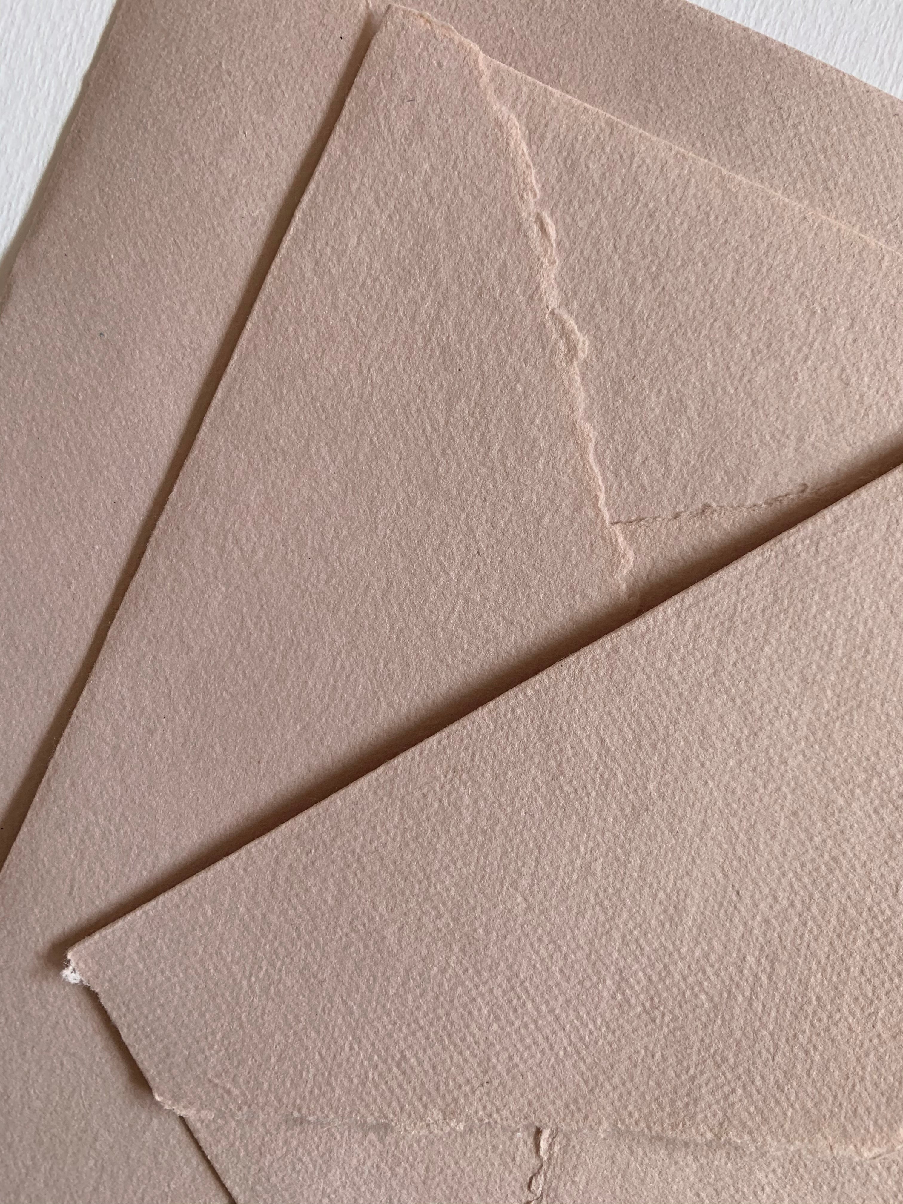 Blush Deckle Edge Cotton Rag Envelopes