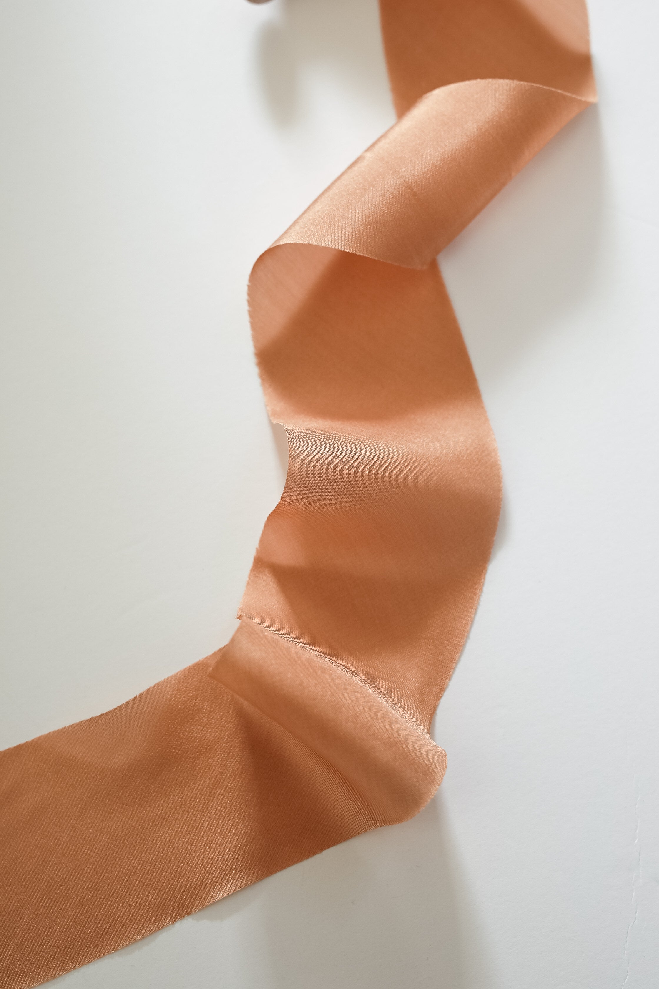 Copper Habotai Silk Ribbon