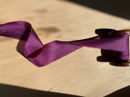 Vibrant Violet Tussar Silk Ribbon