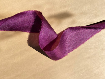 Vibrant Violet Tussar Silk Ribbon