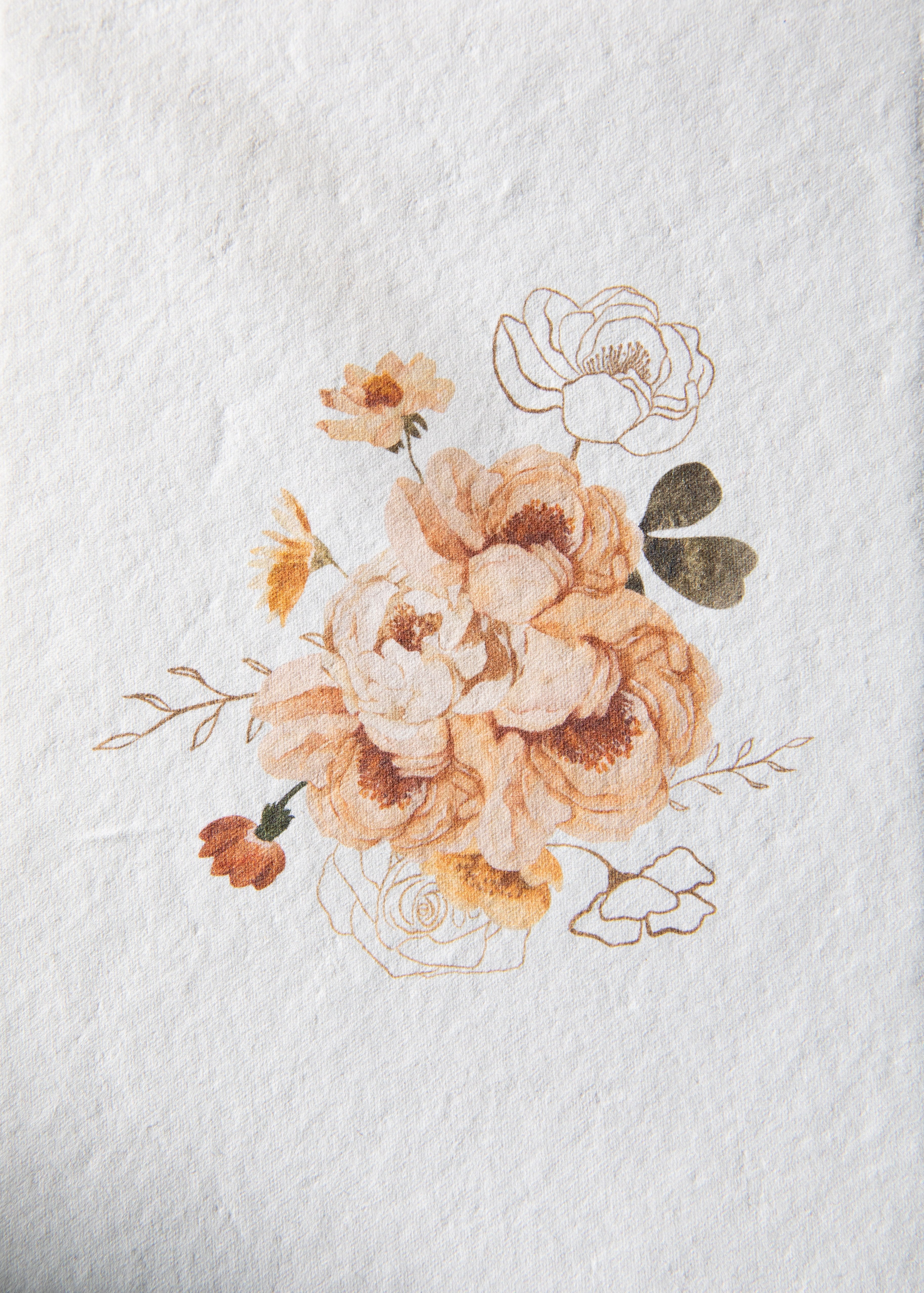 Autumn Flowers Bouquet Art Print No.1 - Feathers and Stone