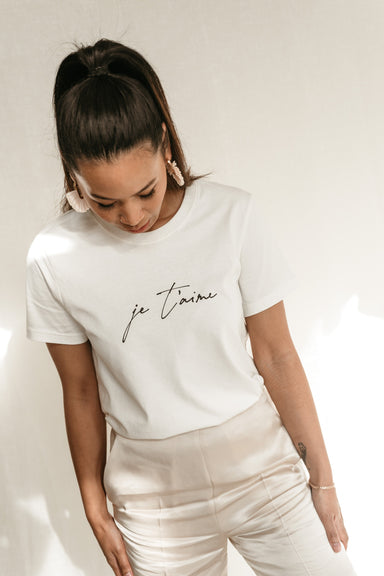 JE T'AIME Organic Cotton T-shirt - Feathers and Stone